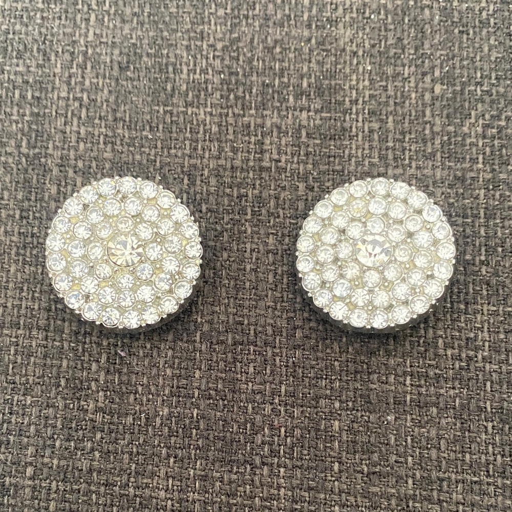 Elegant Silver Crystal Shoe Clips